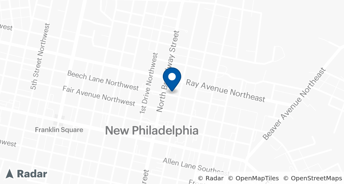 Map of Dairy Queen Location:: 235 N Broadway St, New Philadelphia, OH, 44663-2625